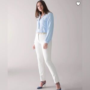 White House Black Market White Straight Leg Pants